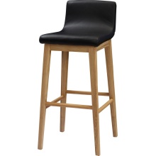 Custom Wood High Bar Stool with PU Leather Seating