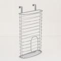 Metal chrome over cabinet plastic bag holder