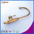 Fyeer Brass Body High Arc Antique Brass Kitchen Sink Faucet