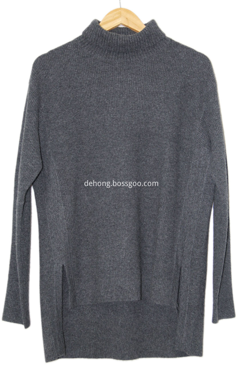 Charcoal Gray High Necked Cashmere Women S Sweater