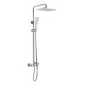 Hotel Brass High Pressure Grifos De Ducha Exposed Bathroom Rain Faucet Mixer Set With Handheld Shower