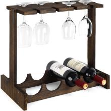 Rustic Freestanding Wine Bottle Rack Countertop