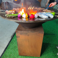 Bois de bois et de charbon de bois Corten Steel BBQ Grill