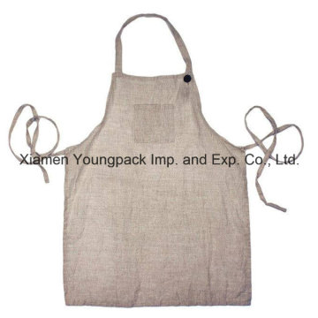 Fashion 100% Undyed Natural Linen Adult Size Kitchen Cooking Apron