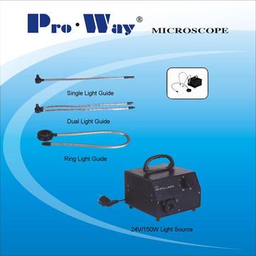 Accesorios de microscopio Fuente de luz fría y guía de luz de fibra óptica