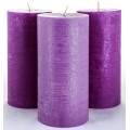 metal paint column wax unscented smoke-free pillar candle