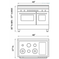 48 All-Gas Range 6 Brass Burner и сковородка