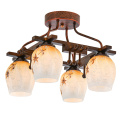 Wooden Plant Hanging Light Glass ceiling lamp