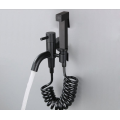 New Matte Black Square High Pressure Solid Brass Bathroom Toilet Bidet Sprayers Multi-functional Handheld Shattaf Set