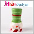 Venta al por mayor de cerámica Snowman Salt y Pepper Shaker Decor