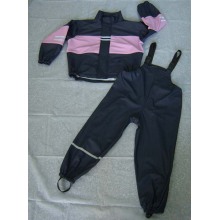 Yj-6070 Mädchen Kleinkind Kinder Rosa Schwarz Regenmäntel PU Regenbekleidung Regen Slicker