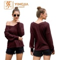 Ladies Fashion Casual Off Shoulder Shirt Wholesale