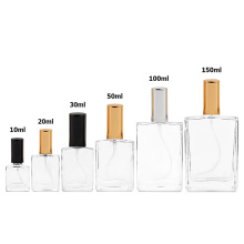 Garrafa de perfume de vidro de spray vazio e quadrado plano 30 ml