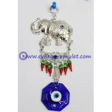 Wholesale Blue Evil Eye Amulet Evil Eye With Lucky Elephant Amulet Decoration Ornament