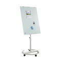 Magnetic movable tempered glass flipchart mobile white board