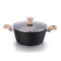 Granite coated wooden handle pans and pots