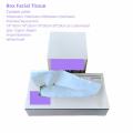 Caja rectangular blanca tejido facial personalizado