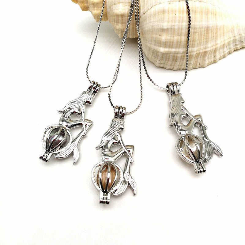 Silver New Style Mermaid Cage Pendant