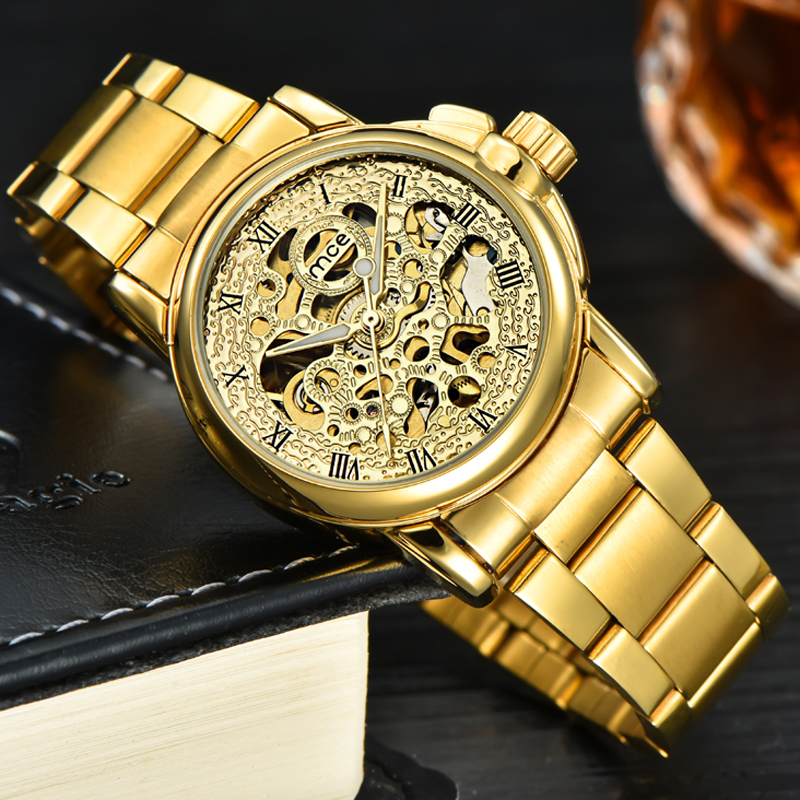 Gold Stainless Steel Man Watch By Foksy