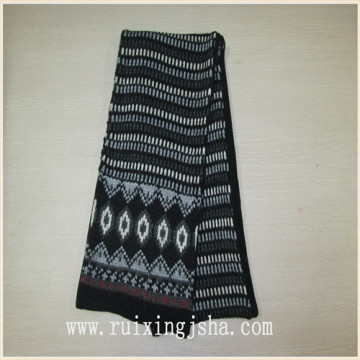 boys jacquard knit scarf with fleece lining