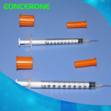 Jeringas de insulina desechables estériles con agujas fijas