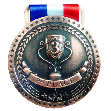 Antique Finish Bronze Medals With Ribbon