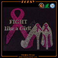 Fight Like A Girl high heel rhinestone transfers