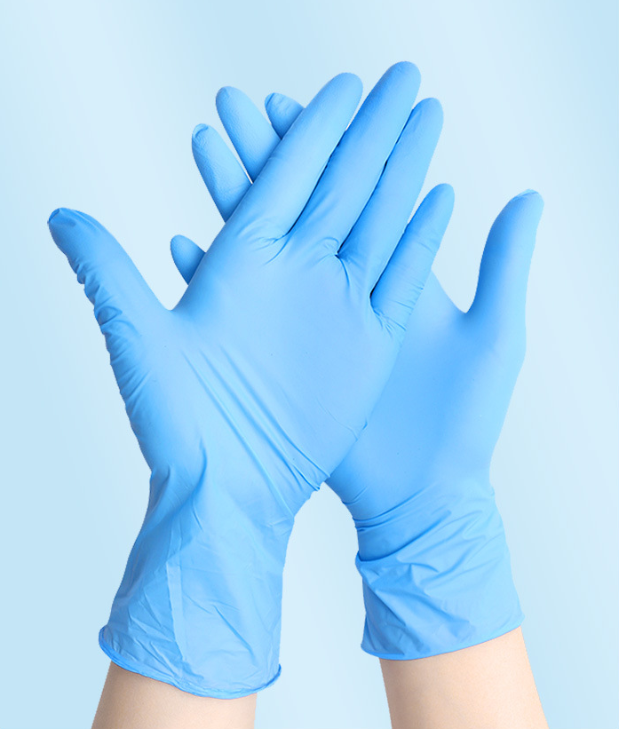 Disposable pvc gloves blue color