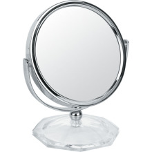 Table ronde métal Chrome mirroir de maquillage