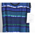 Damen Patterned Longline Striped Ärmellos Pullover