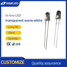 In-line LED 5mm transparent white hair warm white