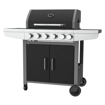 Five Burner Gas Barbecue Grill With Side Burner