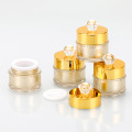 Fabricantes Plástico vazio acrílico dourado com diamante de diamante 5G Amostra de creme para os olhos Creme para olhos