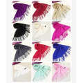 Mens Womens Unisex Winter Tassels Plain Scarf Muffler