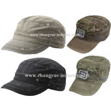 Hot sell fashion jeans washed distressed military cap