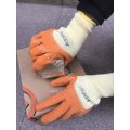 Polyesterarbeiten Handschuh mit Latex-Beschichtung auf der Handfläche (LY2012)-Orange