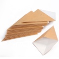 offset logo printed brown Kraft paper cone for french fries waffle packaging disposable fries paper cone