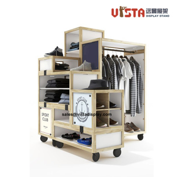 Garment Retail Store wooden Clothes Display Stand