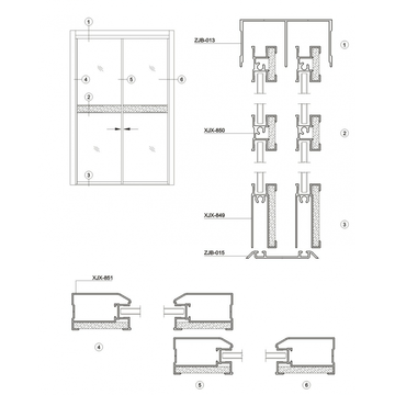 Aluminium profiles 78mm wardrobe door