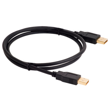 USB 2m V2.0 black jacket golden plated cable