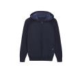 Sudadera con capucha de punto liso con bolsillo delantero de gasa tejida para hombre