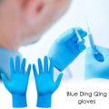 Guantes desechables sin polvo de nitrilo azul