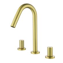 3 Holes Gold Bathroom Faucet Sink Mixers