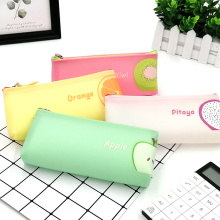 Custom colorful waterproof fruit style silicone pencil case