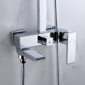 3-Way Square Rigid Riser Rail Kit Shower Mixer