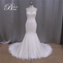 Xf1038 French Design Real Picture of Strapless Beaded Lace Bridal Wedding Dress 2016
