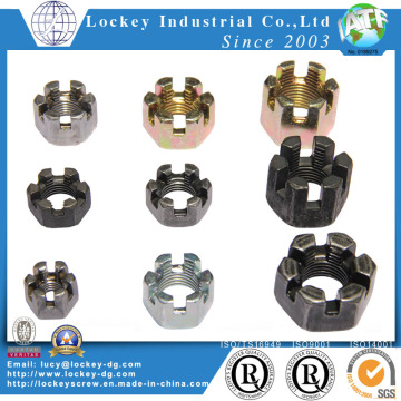 Steel Hex Slotted Nut Plain