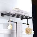 Bathroom hardware pendant black bronze craft brass material square hardware pendant towel rack