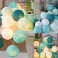 Battery Colored Cotton Balls Light For Christmas