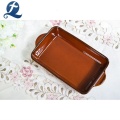 High quality rectangular restaurant oven ceramic baking dish set with handle